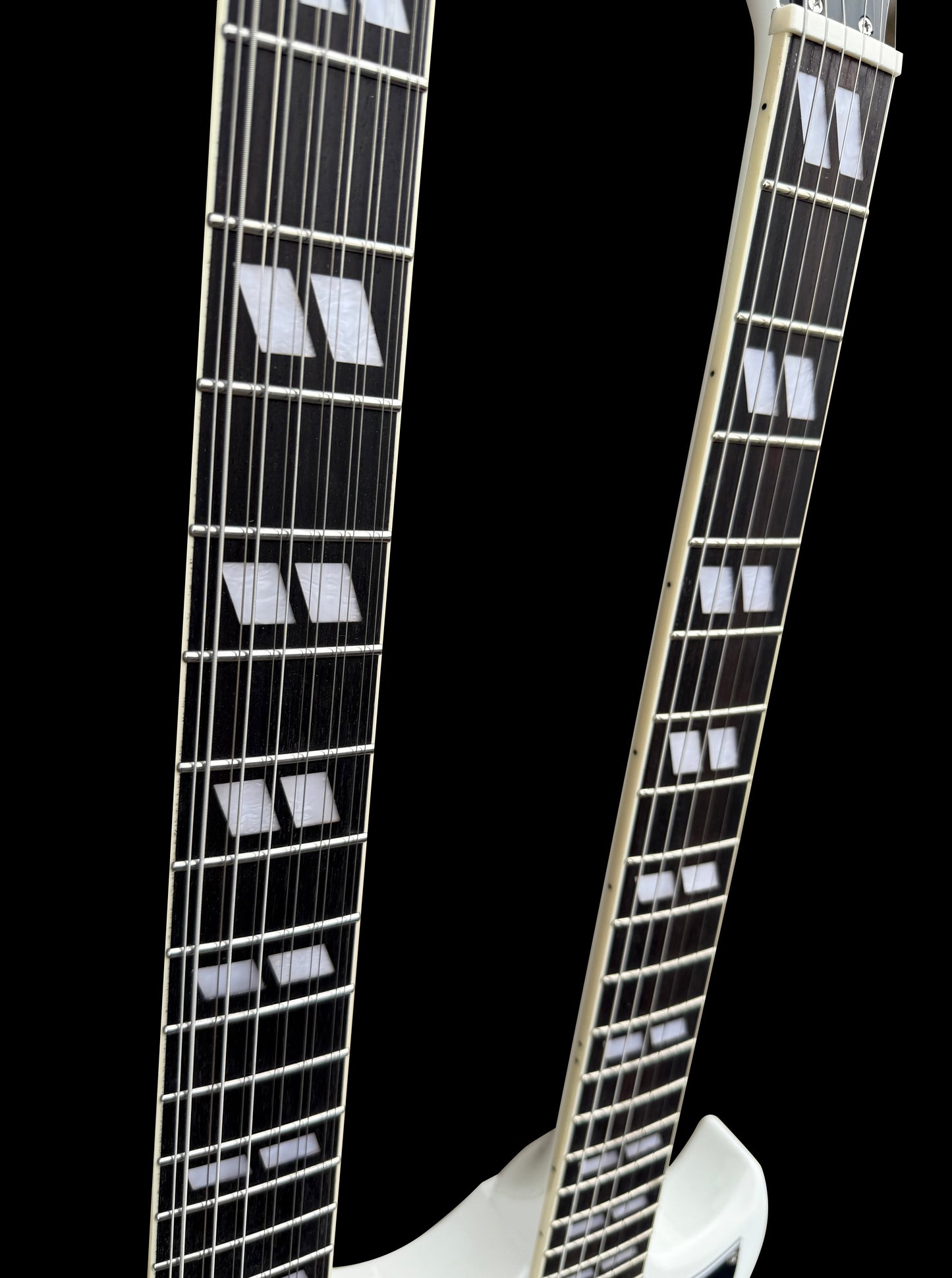 Firefly Double Necks 12 Strings +6 Strings FFLGS Electric Guitar With Hardcase(White Color)