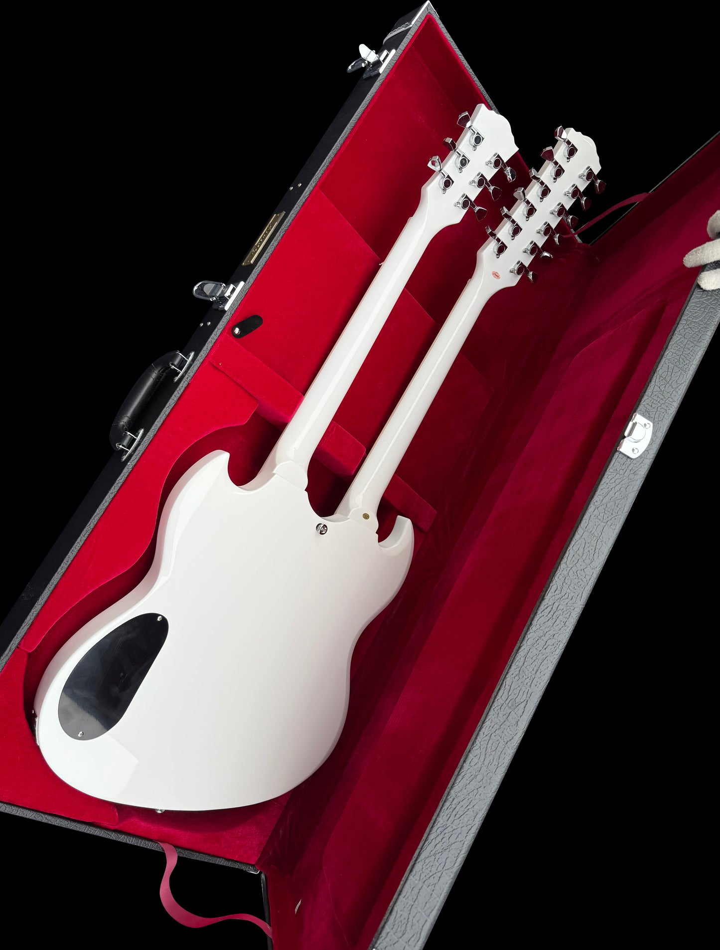 Firefly Double Necks 12 Strings +6 Strings FFLGS Electric Guitar With Hardcase(White Color)