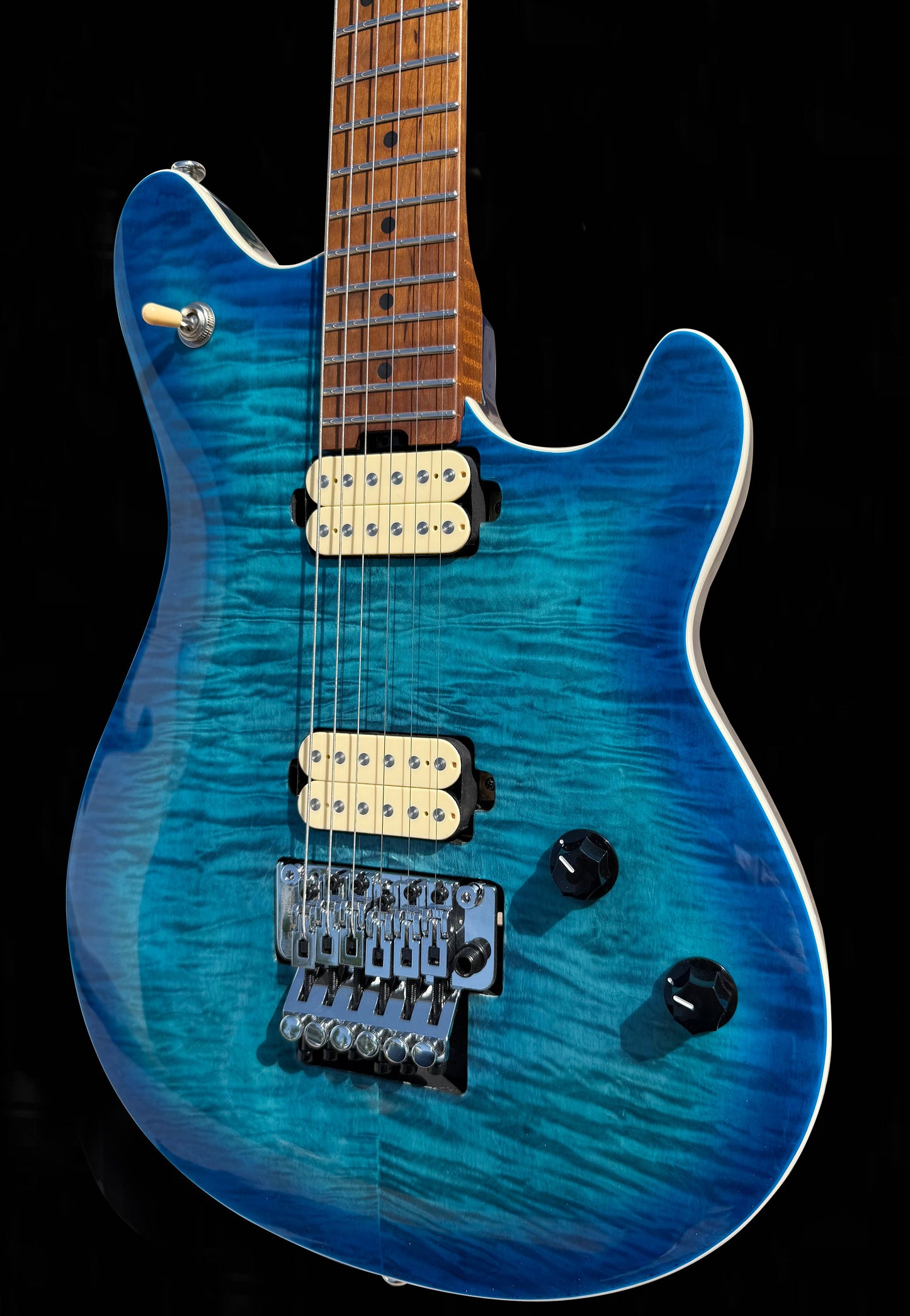 Firefly FFMN Electric Guitar With Flamed Maple Top (Transparent Blue Color)