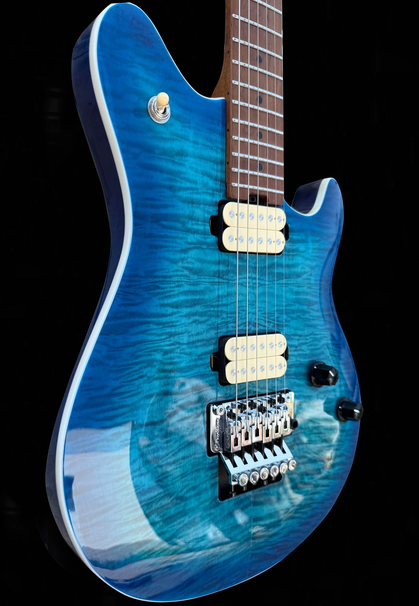 Firefly FFMN Electric Guitar With Flamed Maple Top (Transparent Blue Color)